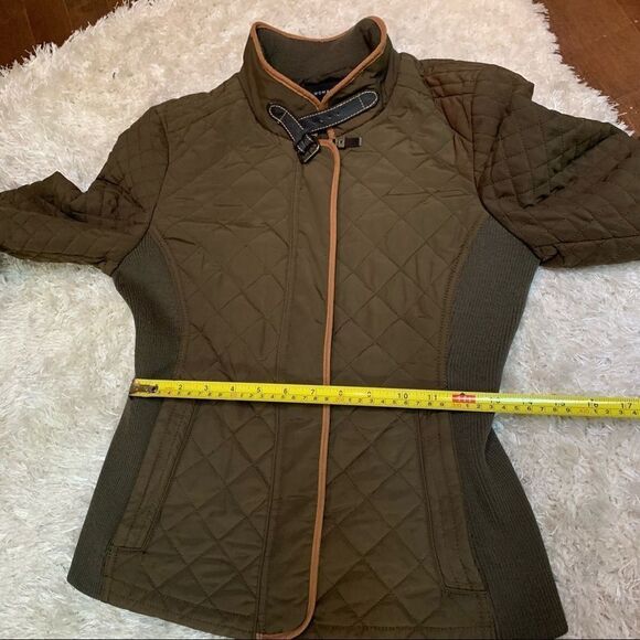 Zara olive green quilted riding jacket size small - Picture 11 of 11